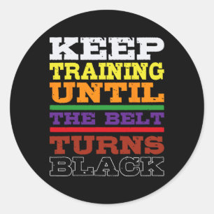 Karate Black Belt Training Japanese Martial Arts S Classic Round Sticker