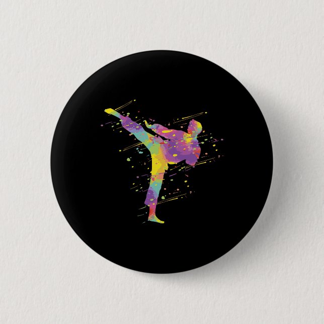 Karate Boy  2 Inch Round Button (Front)