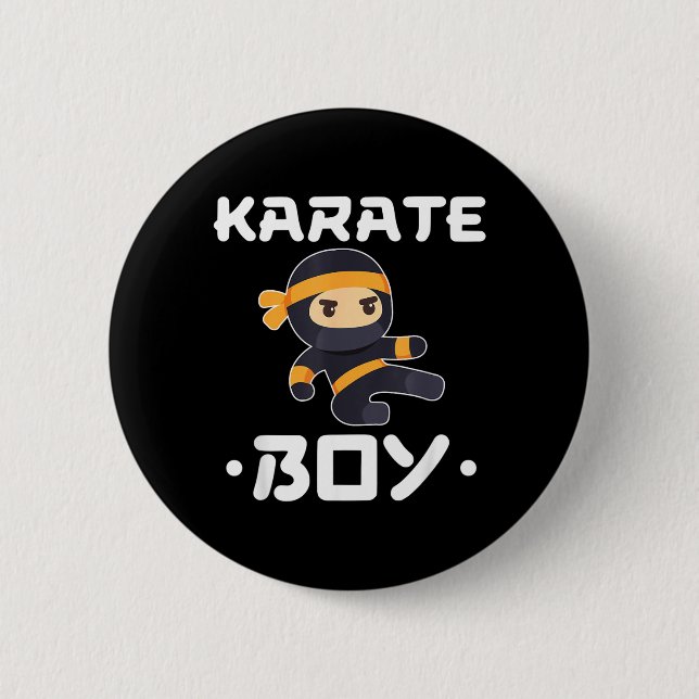 Karate Boy 2 Inch Round Button (Front)