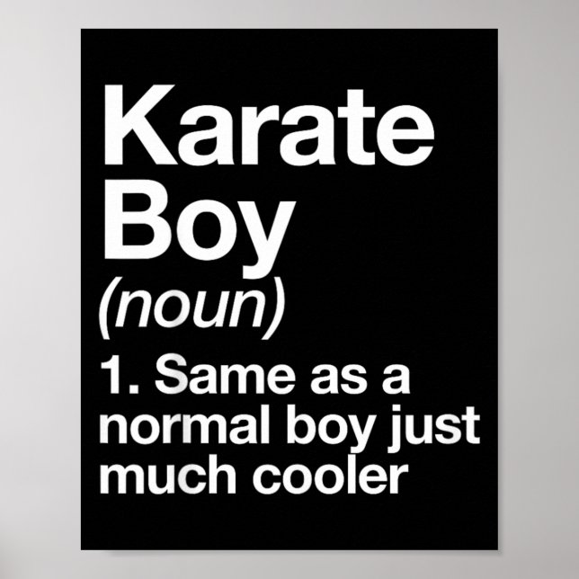 Karate Boy Definition Funny Martial Arts Poster (Front)