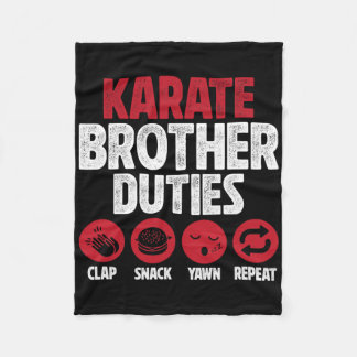 Karate Brother Duties Karate Bro Fleece Blanket