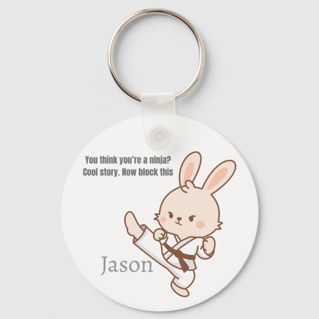 Karate Bunny Keychain  (Front)