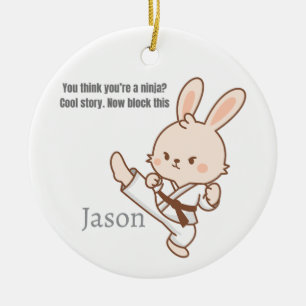 Karate Bunny Ornament