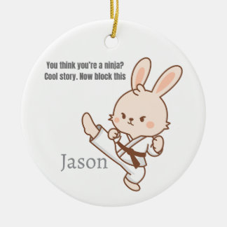 Karate Bunny Ornament
