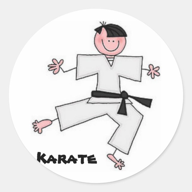 Karate Cartoon Sticker (Front)