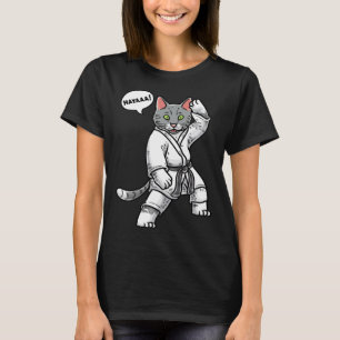 Karate Cat Black Belt Martial Training Taekwondo   T-Shirt