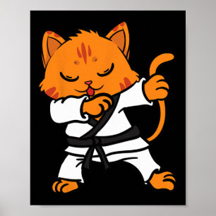 Karate Cat Dab Dance Martial Arts Dabbing Comt Spo Poster