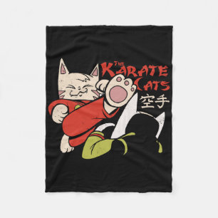 Karate Cat For Men Women Kids Fleece Blanket
