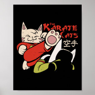 Karate Cat For Men Women Kids Poster
