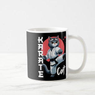Karate Cat Gi Black Belt Martial Arts Kick Feline  Coffee Mug