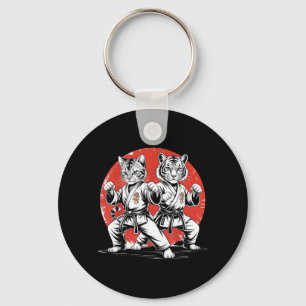 Karate Cat Tiger Karate Gi Karate Japanese Stuff Keychain