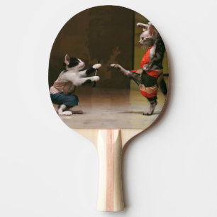 Karate cats ping pong paddle