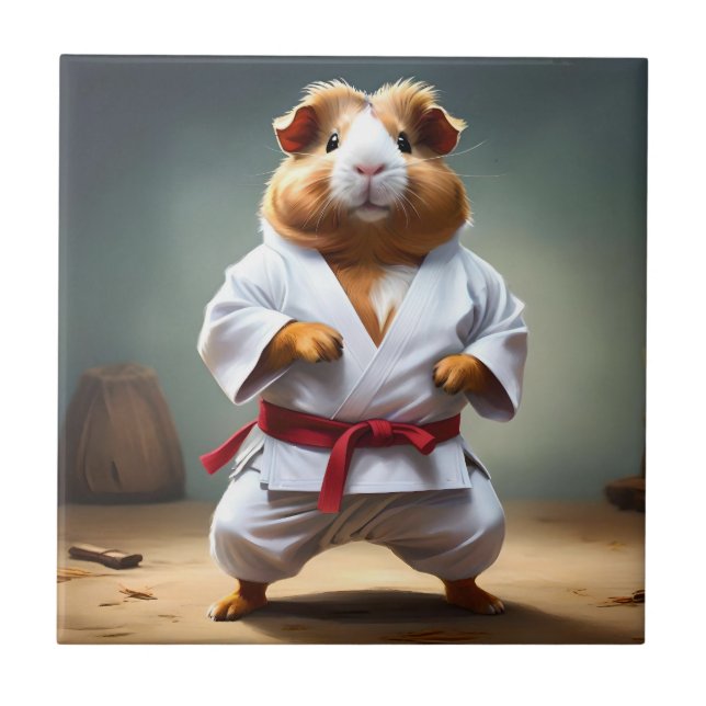**"Karate Champion: The Fearless Guinea Pig"** Tile (Front)