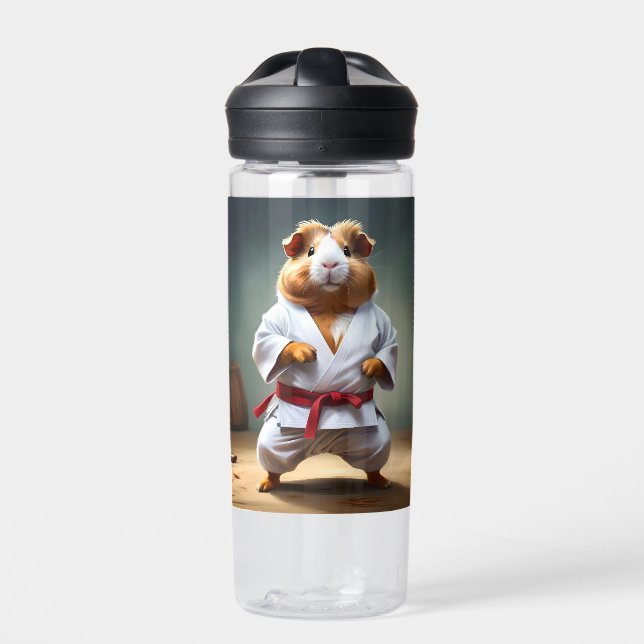 **"Karate Champion: The Fearless Guinea Pig"** Water Bottle (Front)