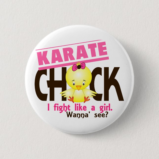 Karate Chick 1 2 Inch Round Button (Front)