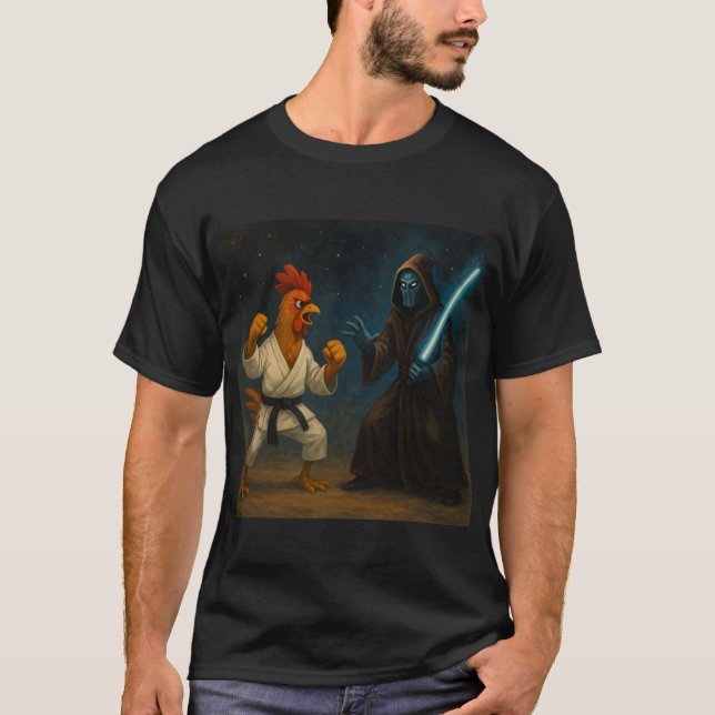 Karate Chicken VS Alien Knight T-Shirt (Front)