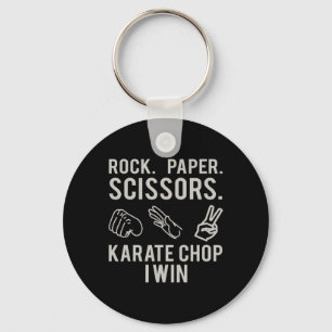 Karate Chop Win Rock Paper Scissors Shirt Keychain