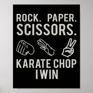 Karate Chop Win Rock Paper Scissors Shirt  Poster