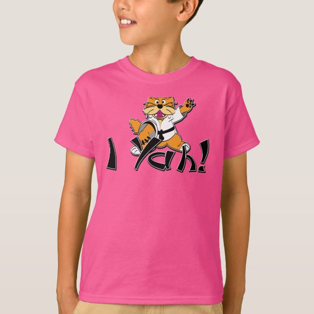 Karate Chopping Cat T-Shirt (Front)