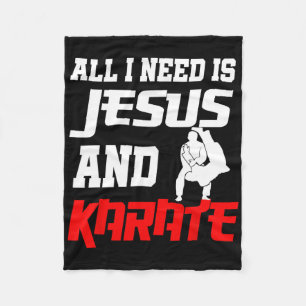 Karate Christian Martial Arts Jesus Fleece Blanket
