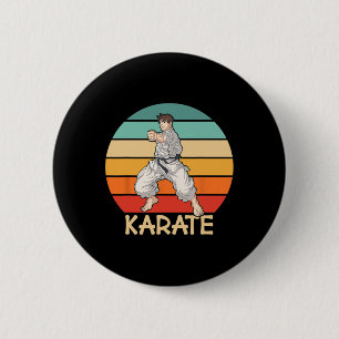Karate Cool Karate Fighter Makes Punch In Karate 2 Inch Round Button