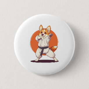 Karate Corgi – Martial Arts Dog 2 Inch Round Button