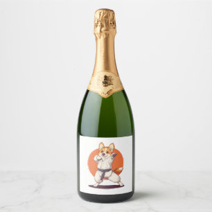 Karate Corgi – Martial Arts Dog Sparkling Wine Label
