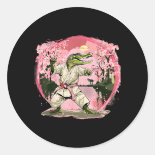 Karate Crocodile Animal MMA Taekwondo Martial Arts Classic Round Sticker