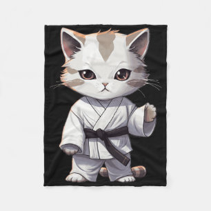 Karate Cute Kitten Martial Arts Kitty For Cat Love Fleece Blanket