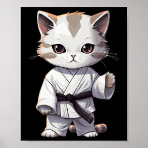 Karate Cute Kitten Martial Arts Kitty For Cat Love Poster