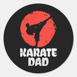 Karate Dad Fighter Japanese Martial Art Fathers Da Classic Round Sticker