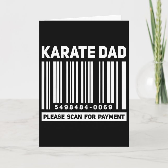 Karate Dad Scan For Payment Funny Rcode Father  Card (Front)