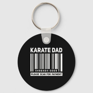 Karate Dad Scan For Payment Funny Rcode Father Keychain
