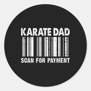 Karate Dad Scan For Payment Rcode Father's Day Classic Round Sticker