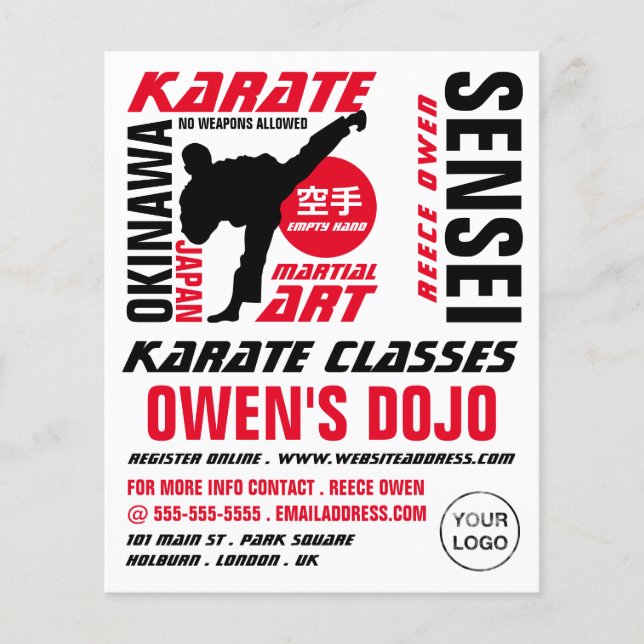 Karate Design, Karate Class Advertising Flyer (Front)