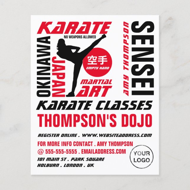 Karate Design, Karate Class Advertising Flyer (Front)