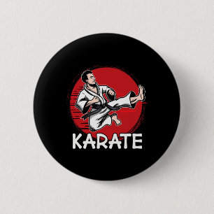 Karate Design Man Doing Jump Kick For Karateka 2 Inch Round Button