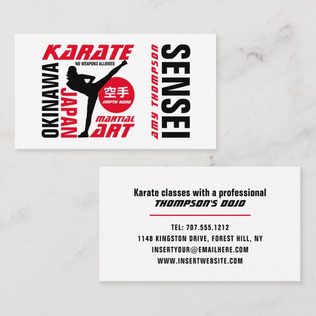 Karate Design, Sensei Business Card (Front/Back)