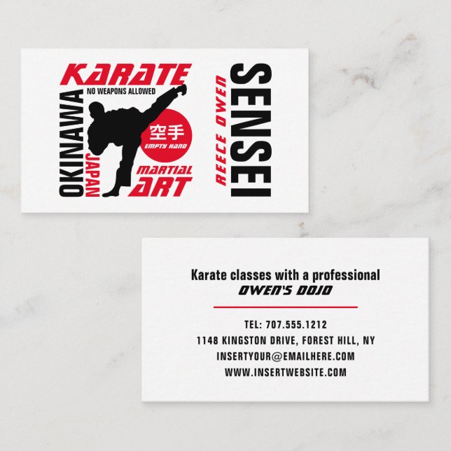 Karate Design, Sensei Business Card (Front/Back)