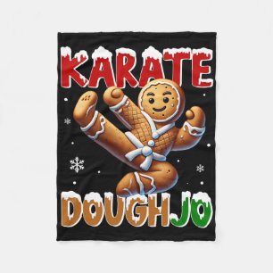 Karate Doughjo Funny Martial Arts Kick Gingerbread Fleece Blanket