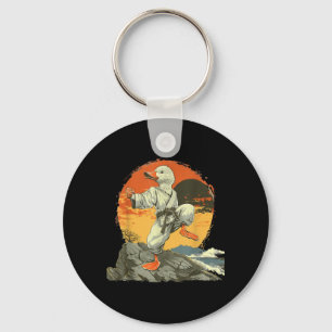 Karate Duck Kickboxing Jiu-Jitsu Sunset MMA Keychain