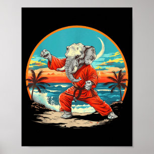 Karate Elephant Animal Jiu-Jitsu Mma Taekwondo Poster