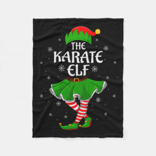 Karate Elf Christmas Family Girls Women Elf Squad Fleece Blanket