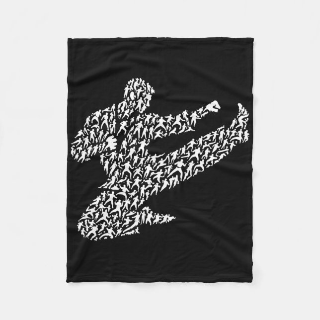 Karate Fighter And Kung Fu  Fleece Blanket (Front)