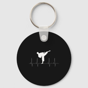 Karate Fighter Heart Rate Trace Hob Keychain