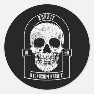 Karate Fighter Skeleton Japan Martial Arts Classic Round Sticker