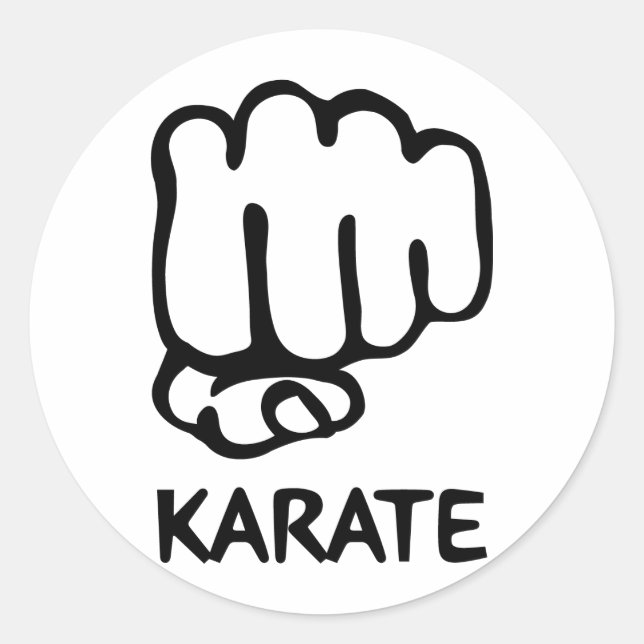 karate fist icon classic round sticker (Front)
