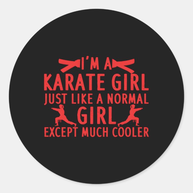 Karate For Taekwondo Karate Black Belt Classic Round Sticker (Front)