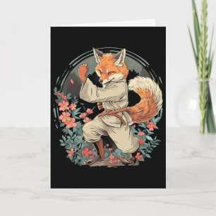 Karate Fox Motif Taekwondo Jiu-jitsu Mma Kickboxin Card