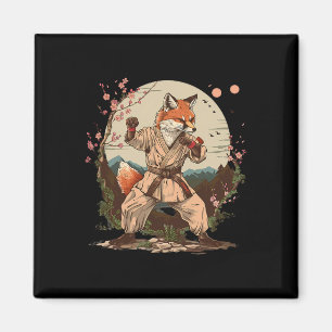 Karate Fox Motif Taekwondo Jiu-jitsu Mma Kickboxin Magnet